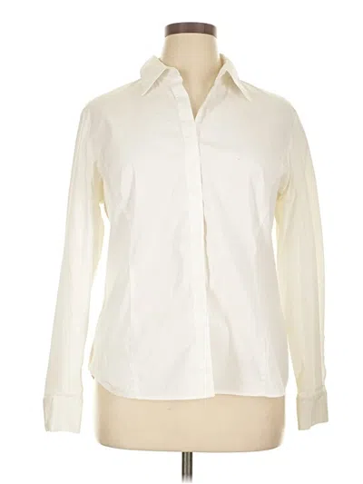 Pre-owned Studio 148 Long Sleeve Button Down Shirt In White