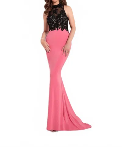 Studio 17 Elegant Fitted Sleeveless Prom Dress In Black/pink In Multi