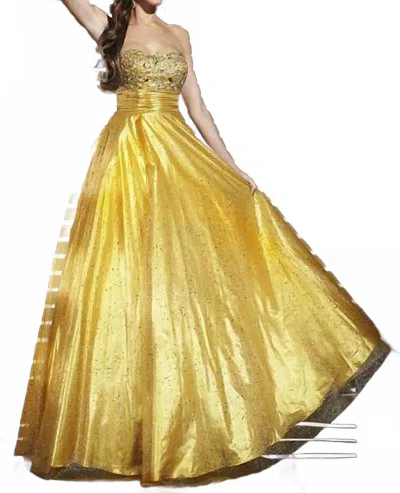 Studio 17 Women's Glittered Prom Dress In Gold