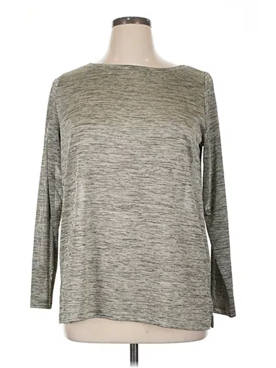 Pre-owned Studio 1886 Long Sleeve Top Gray Boatneck Tops