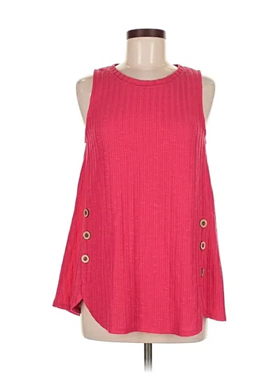 Pre-owned Studio 1886 Sleeveless Top Red Boatneck Tops