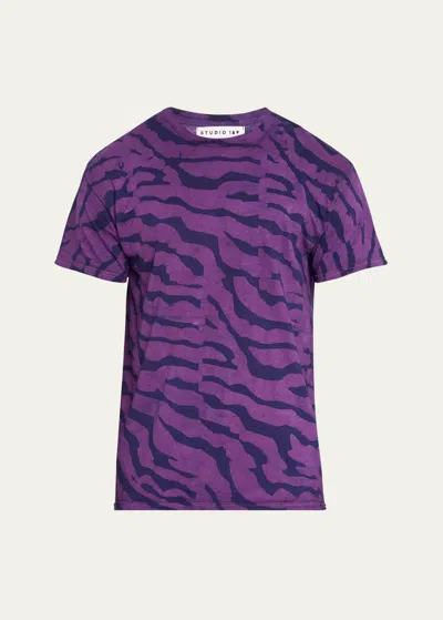 Studio 189 Men's Zebra Hand-batik T-shirt In Purple