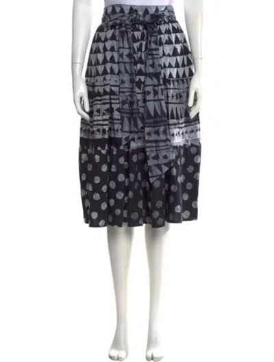 Pre-owned Studio 189 Patterned Midi Length Skirt In Blue