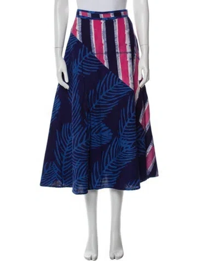 Pre-owned Studio 189 Printed Midi Length Skirt In Blue