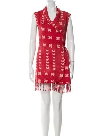 Pre-owned Studio 189 Printed Vest In Red