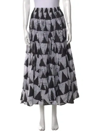 Pre-owned Studio 189 Tie-dye Print Long Skirt In Black