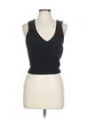 Studio 19 Tank Top Black Plunge Neckline Tops In Black