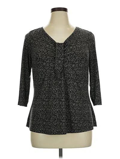 Pre-owned Studio 1940 3/4 Sleeve Blouse In Gray