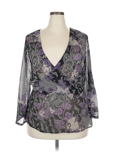 Pre-owned Studio 1940 3/4 Sleeve Blouse In Purple