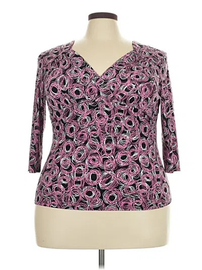 Pre-owned Studio 1940 3/4 Sleeve Blouse In Purple