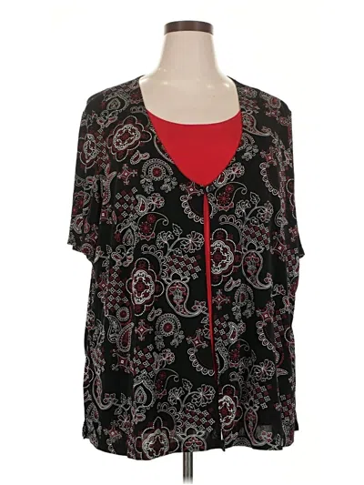 Pre-owned Studio 1940 Short Sleeve Blouse In Black