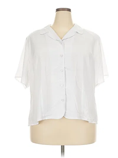 Pre-owned Studio 1940 Short Sleeve Blouse In White
