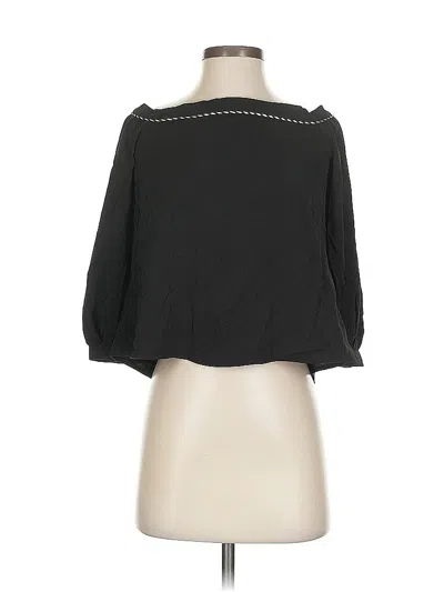 Pre-owned Studio 3/4 Sleeve Blouse In Black