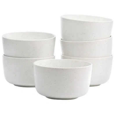 Studio 3b Mio 6 Piece 5.5 Inch Round Stoneware Bowl Set In White