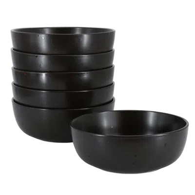 Studio 3b Mio Modern Coupe 6 Piece 6.5 Inch Round Stoneware Bowl Set In Pepper