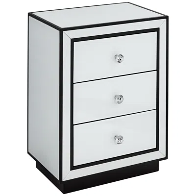 Studio 55d Biscaya 17 3/4" Wide White Reverse Painted Glass Side Table