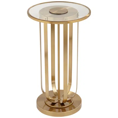 Studio 55d Blaine 14" Wide Modern Gold Metal And Glass Accent Table