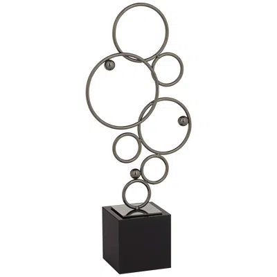 Studio 55d Bubbly 15" High Glossy Black Metal Sculpture