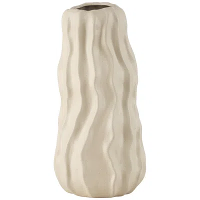 Studio 55d Caldera 13" High White Rippled Ceramic Vase