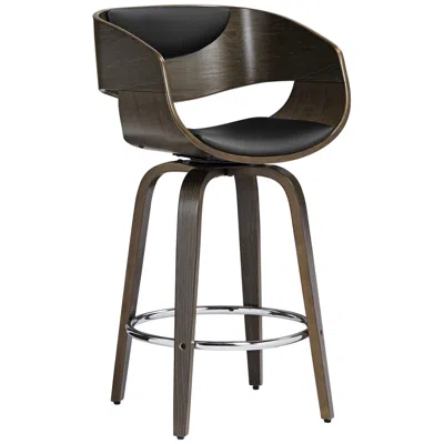 Studio 55d Carson 23 1/2" Black And Gray Swivel Modern Counter Stool