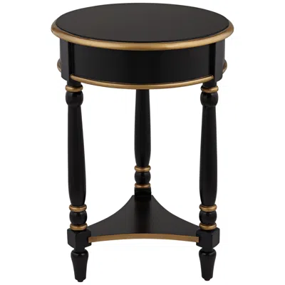 Studio 55d Cason 18 1/4" Wide Black And Gold Round Side Table