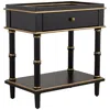 Studio 55d Cason 24" Black And Gold Rectangular Side Table With Drawer