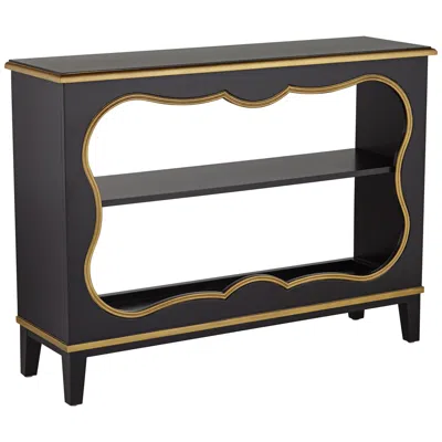 Studio 55d Cason 48" Wide Black And Gold Bookcase