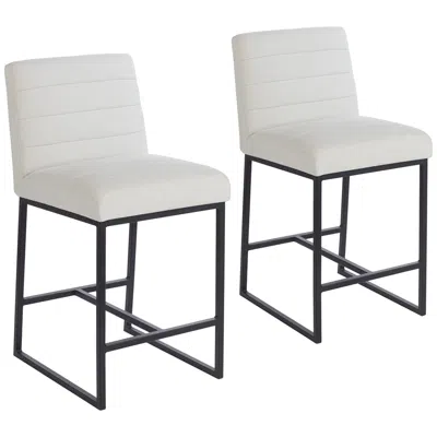 Studio 55d Chastain Off-white 26" Seat Height Upholstered Counter Stool Set Of 2