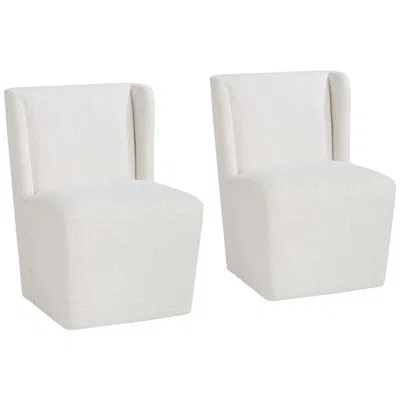 Studio 55d Collette Nathan Wheat Upholstered Dining Chair With Hidden Casters Set Of 2
