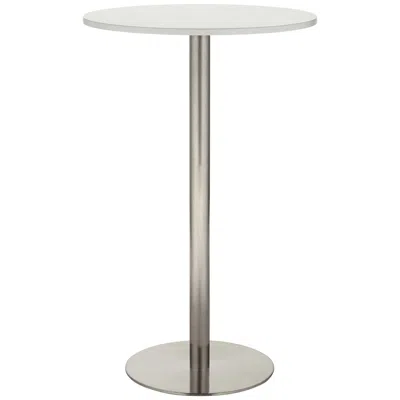 Studio 55d Cookie 25 1/2" Wide White And Brushed Steel Bar Table