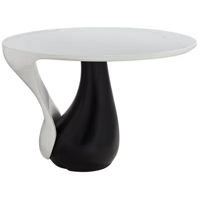 Studio 55d Dali Melt 27 1/2" Wide Black And White Marble Coffee Table