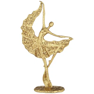 Studio 55d Dancer With Skirt 17 1/2" High Shiny Gold Statue