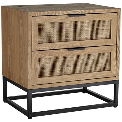 Studio 55d Delano 21 3/4" Wide Natural Wood 2-drawer Cabinet