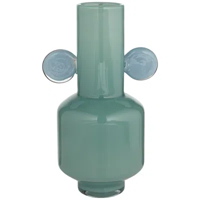 Studio 55d Delvin 12 1/4" High Green And Blue Glass Decorative Vase