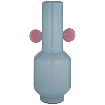 Studio 55d Delvin 16 1/4" High Blue And Pink Glass Decorative Vase