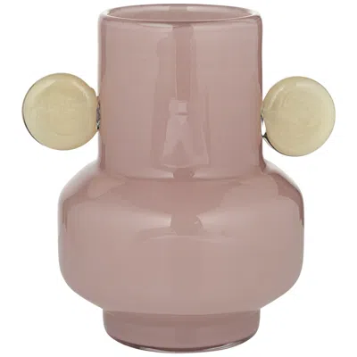 Studio 55d Delvin 8 1/2" High Pink And Yellow Glass Decorative Vase