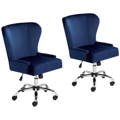 Studio 55d Erin Blue Fabric Adjustable Swivel Office Chairs Set Of 2