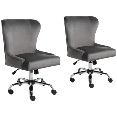 Studio 55d Erin Gray Fabric Adjustable Swivel Office Chairs Set Of 2
