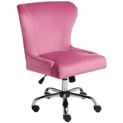 Studio 55d Erin Pink Fabric Adjustable Office Chair With Wheels