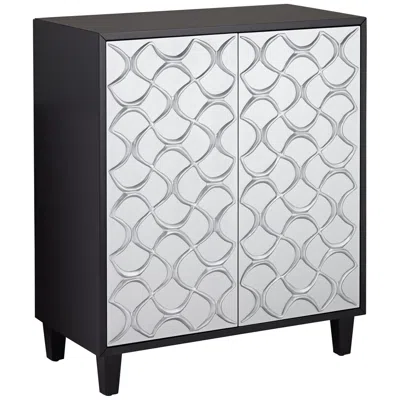Studio 55d Firenze 30 1/2" Wide Black And Silver Accent Cabinet