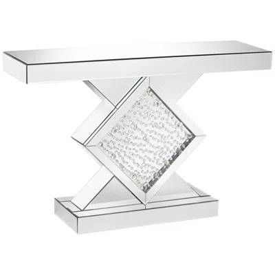 Studio 55d Fostoria 46 1/2" Wide Silver-mirror Crystal Console Table