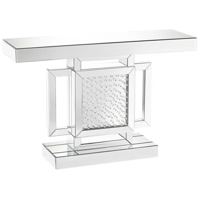 Studio 55d Fostoria 47 1/4" Wide Silver-mirror Modern Crystal Console Table