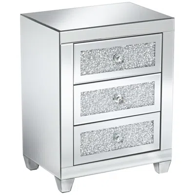 Studio 55d Gia 20" Wide Mirrored Silver 3-drawer Side Table