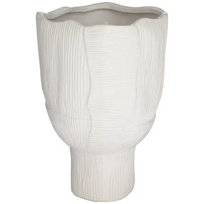 Studio 55d Hansville Matte White 13  1/2" High Decorative Vase