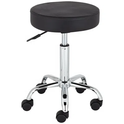 Studio 55d Kelly Rolling Chrome Adjustable Swivel Office Stool