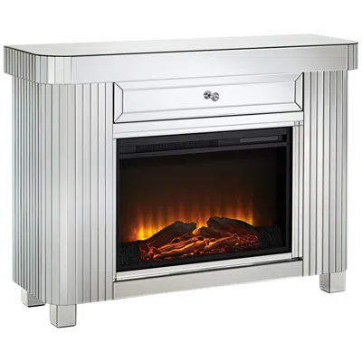 Studio 55d Liska 47 1/2" Wide Mirrored Electric Fireplace