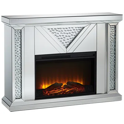Studio 55d Milla 47 1/4" Wide Mirrored Electric Fireplace