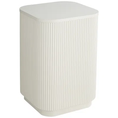 Studio 55d Murphy 16" Wide Modern White Pleated Side Table