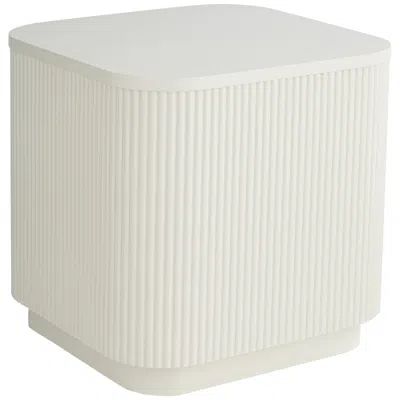 Studio 55d Murphy 18 1/4" Wide White Pleated Side Table