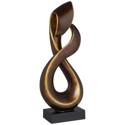 Studio 55d Open Infinity 25" High Gold Sculpture In Brown